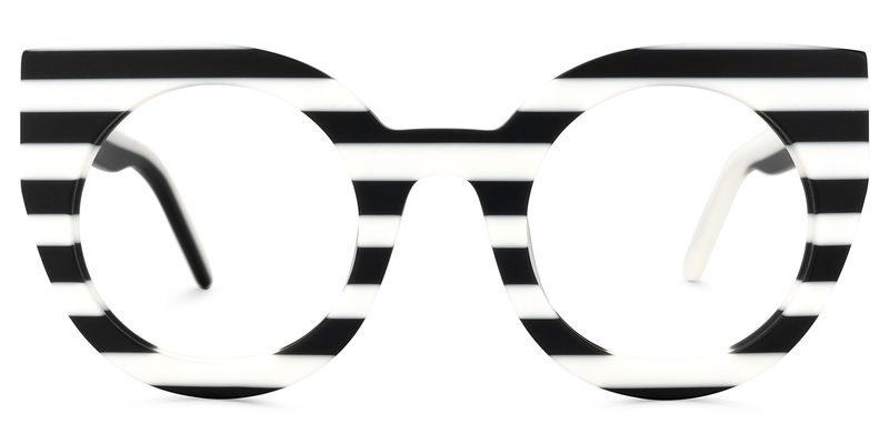 Marisa - Cat Eye White/Black Eyeglasses