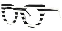 Marisa - Cat Eye White/Black Eyeglasses | Vooglam Front View
