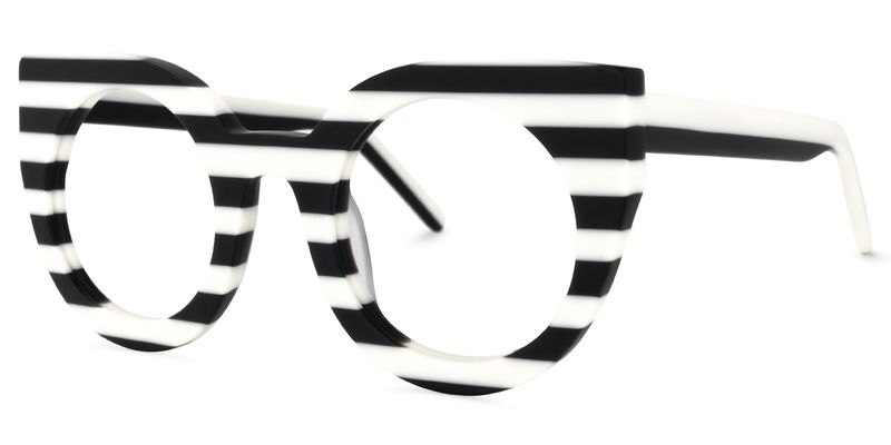 Marisa - Cat Eye White/Black Eyeglasses - 2