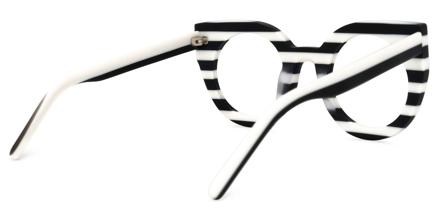 Marisa - Cat Eye White/Black Eyeglasses product detail 3