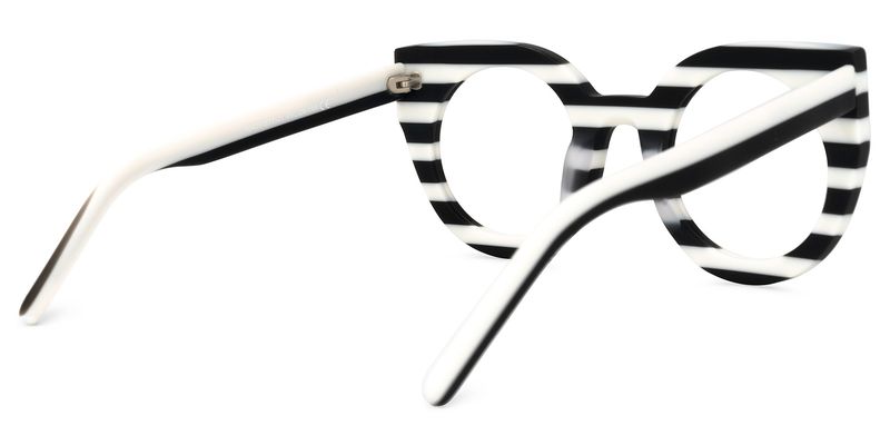 Marisa - Cat Eye White/Black Eyeglasses - 3