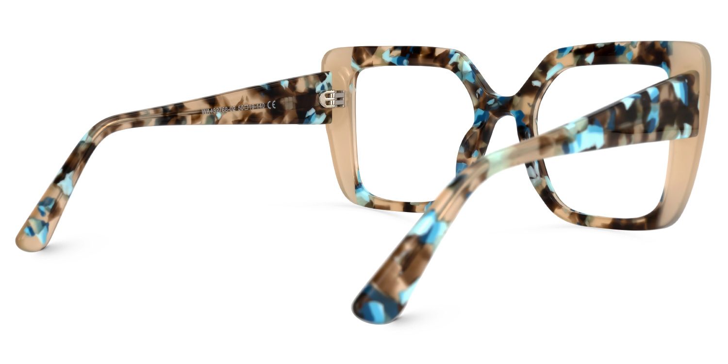 Giuseppina - Square Champagne Eyeglasses | Vooglam Side View