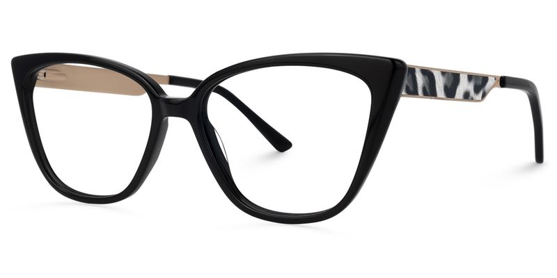 Meghan - Rectangle Black Eyeglasses - 2