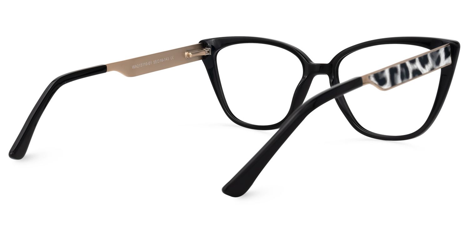 Meghan - Rectangle Black Eyeglasses product detail 3