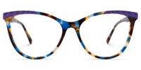 Cat Eye Blue/Tortoise Eyeglasses | Vooglam.com Angle View