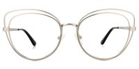Cat Eye Silver Eyeglasses | Vooglam.com Angle View