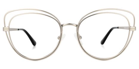 Thomas - Cat Eye Silver Eyeglasses