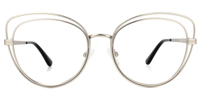 Thomas - Cat Eye Silver Eyeglasses
