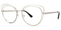Cat Eye Silver Eyeglasses | Vooglam.com Front View