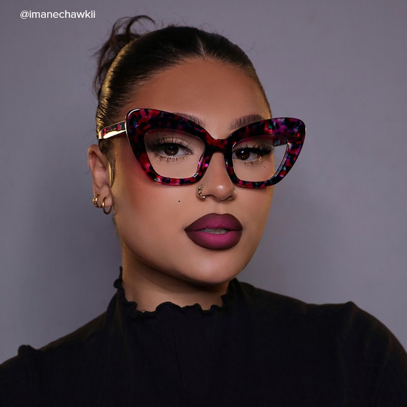 Zuzanna - Cat Eye Purple/Floral Eyeglasses - 7