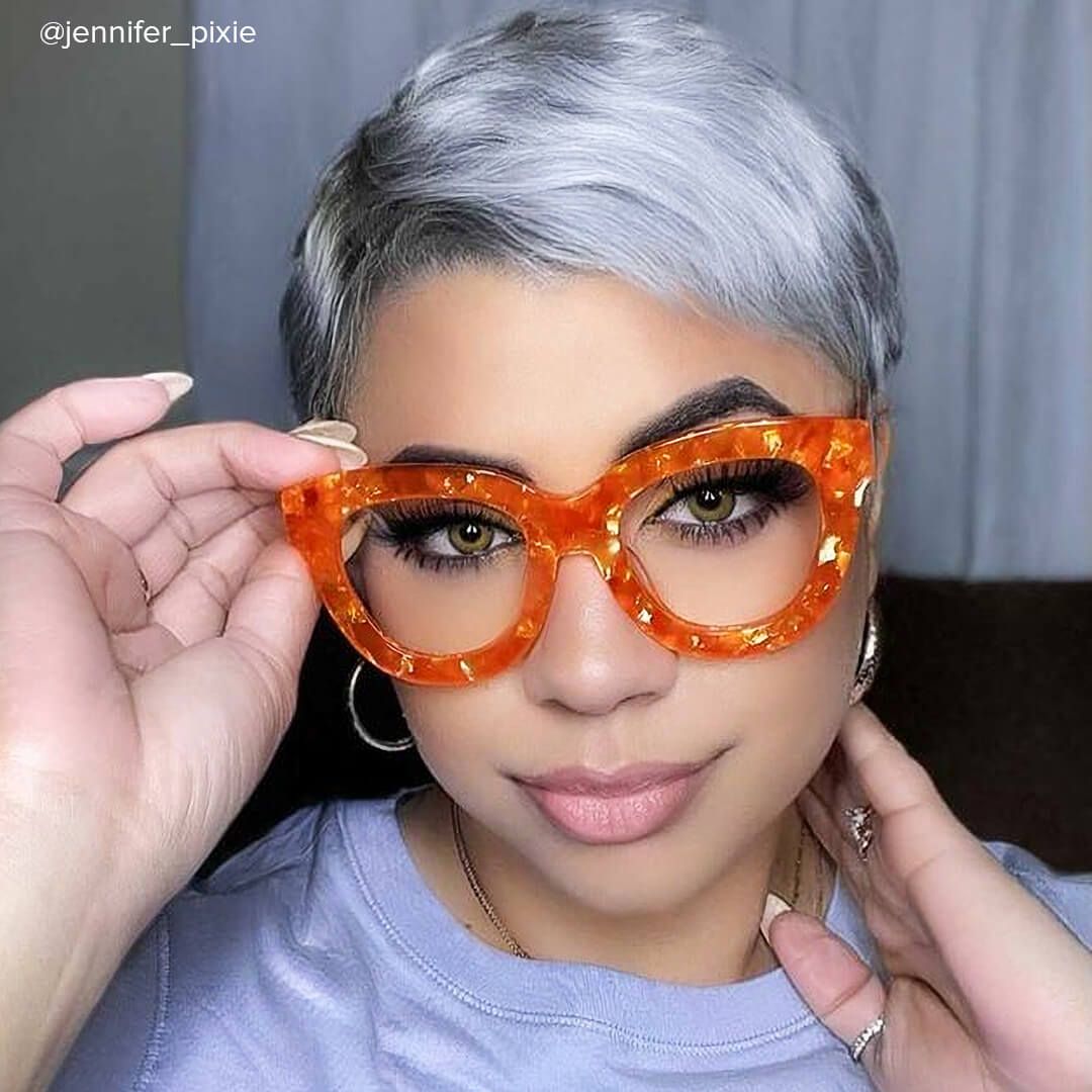Jerrie - Round Orange Eyeglasses - 8