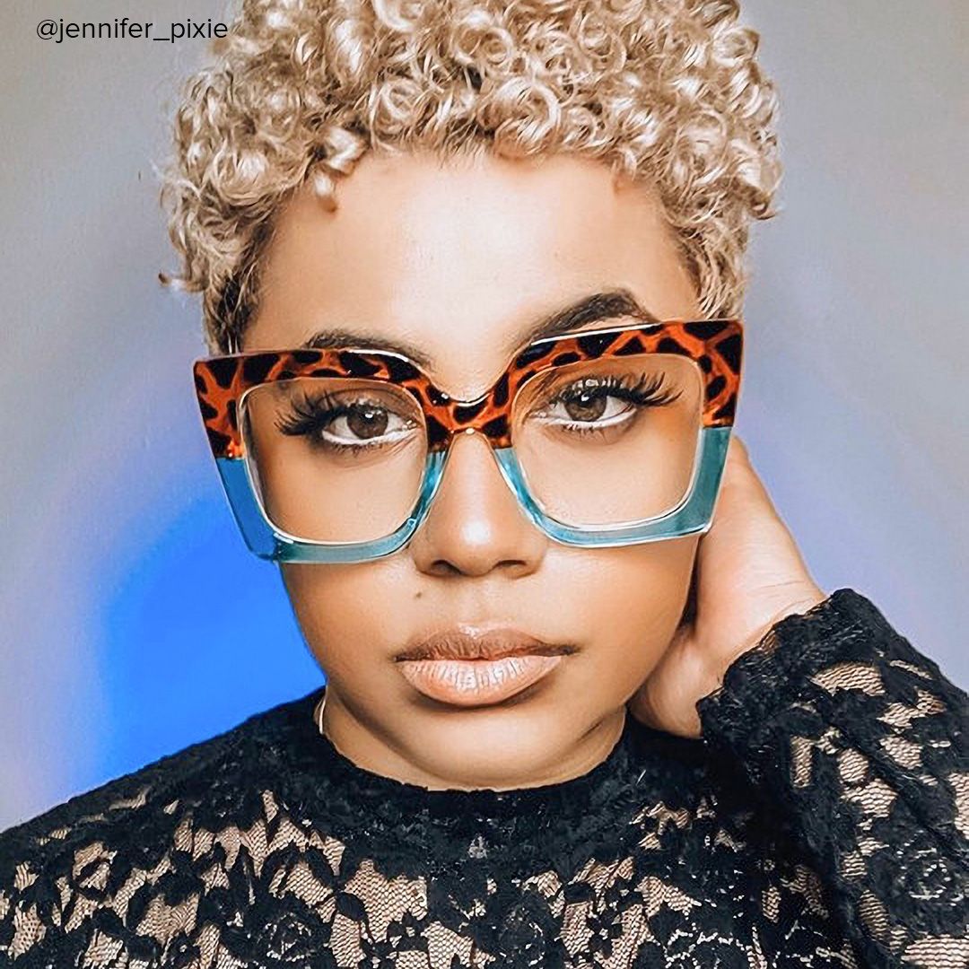 Adrienne - Square Animal Print Eyeglasses - 8