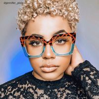 Adrienne - Square Animal Print Eyeglasses - 8