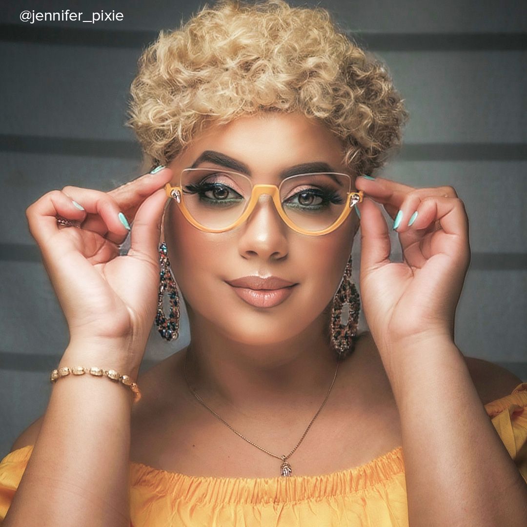 Sylvia - Cat Eye Yellow Eyeglasses - 8