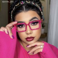 Cassiel - Rectangle Pink Eyeglasses - 7