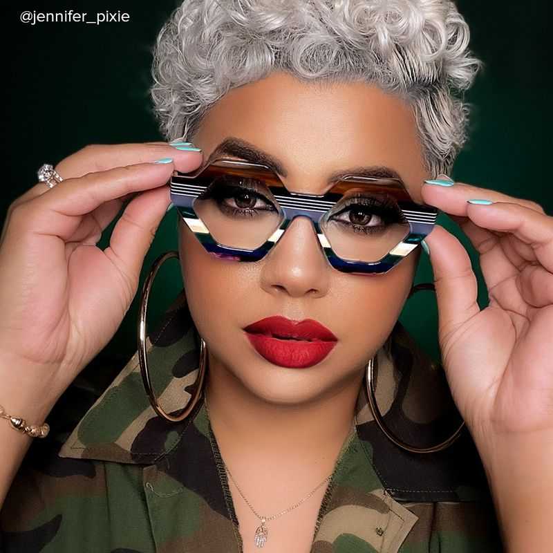 Ailsa - Geometric Colorful Eyeglasses | Vooglam