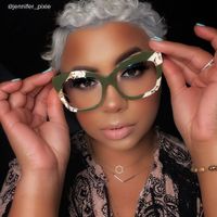 Terrie - Square Dark/Green Eyeglasses - 10