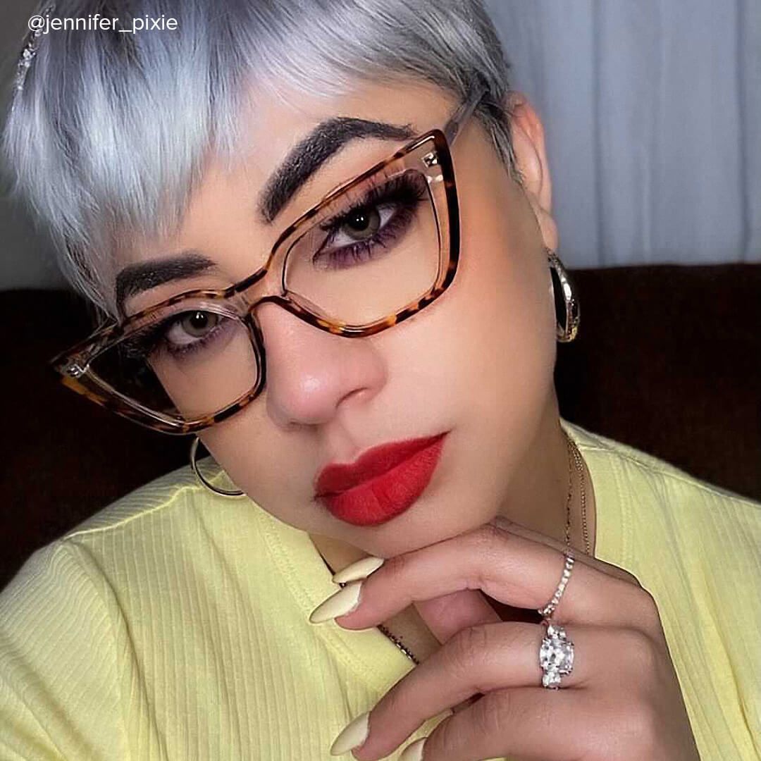 Lyuba - Rectangle Tortoise Eyeglasses - 8