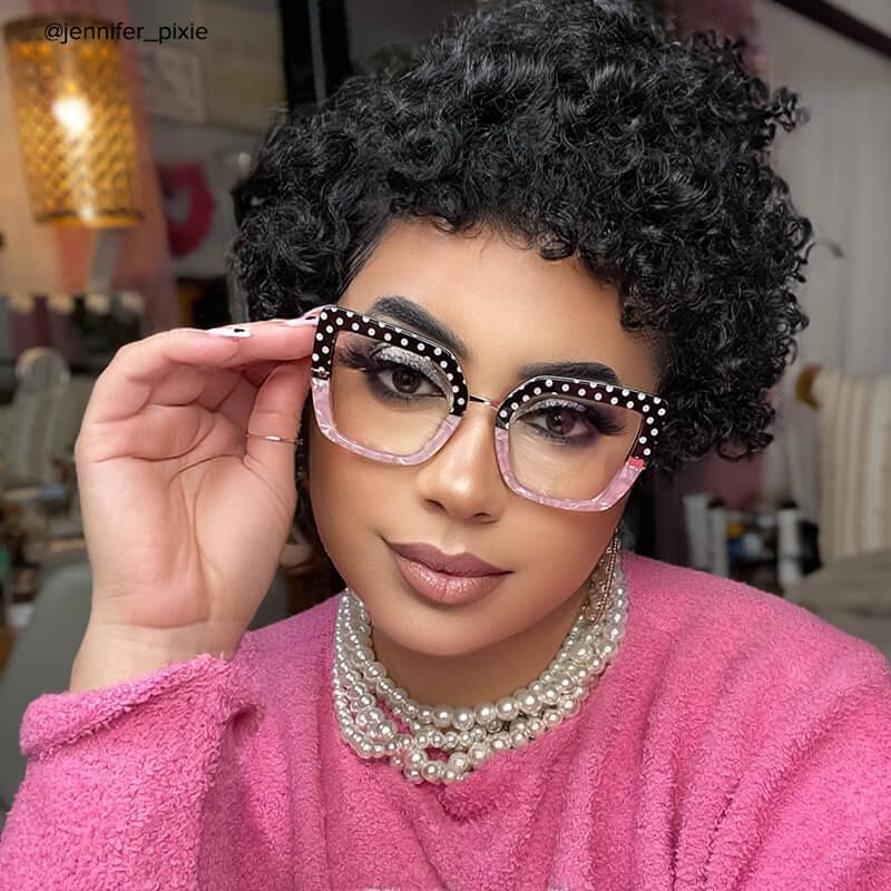 Shavan - Square Black/Pink Eyeglasses - 7