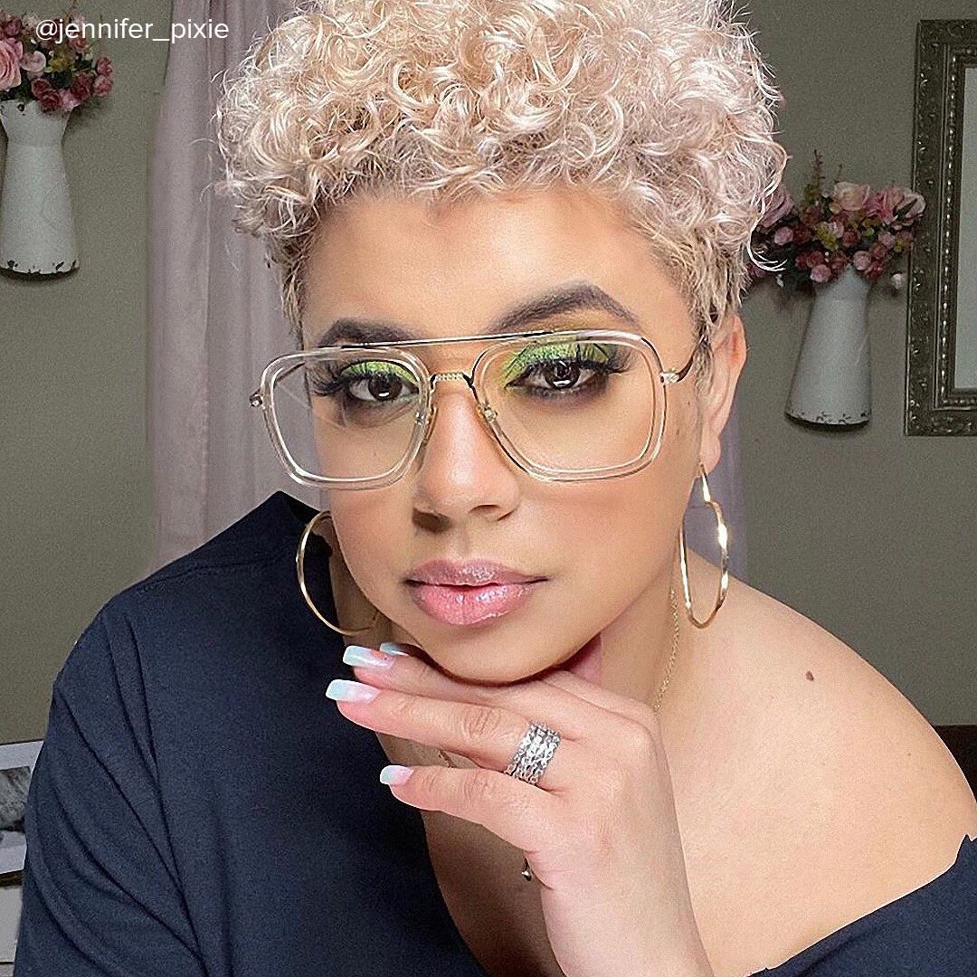 Alvira - Aviator Crystal/Gold Eyeglasses - 7