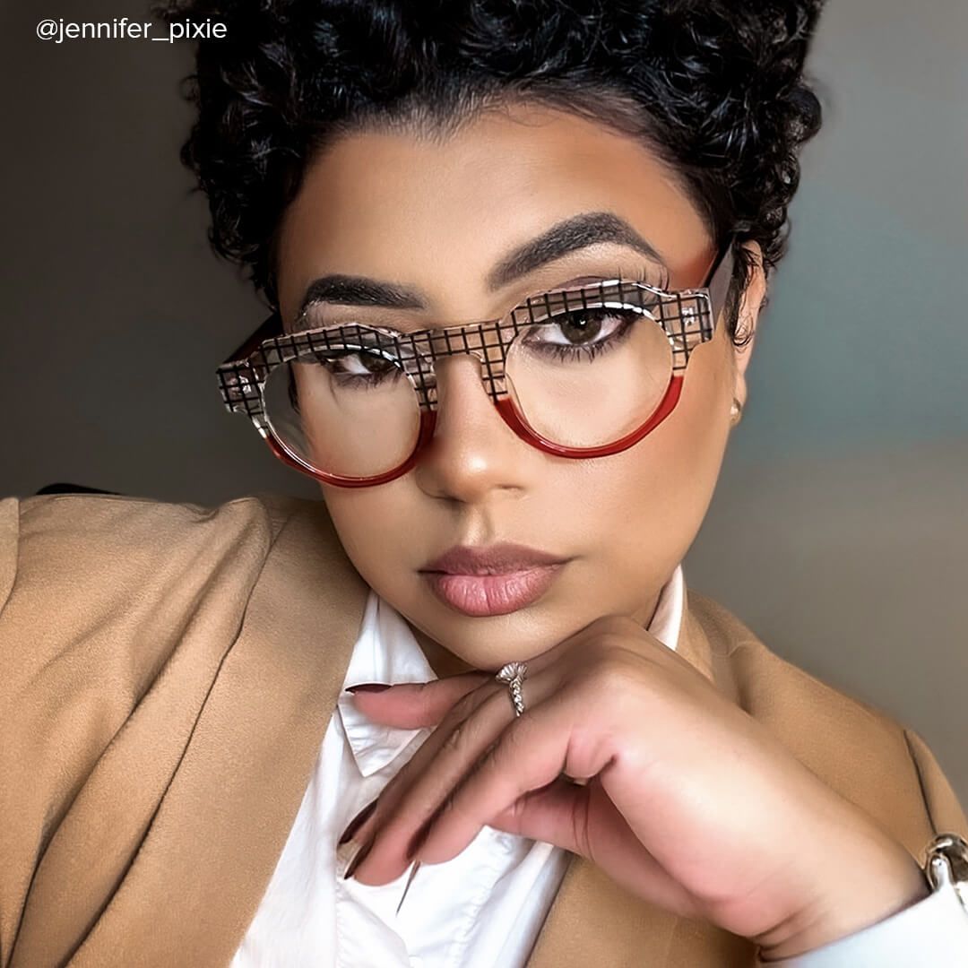 Annaisha - Round Red Eyeglasses - 8