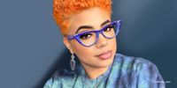 Exquisite Blue Cat Eye Glasses 