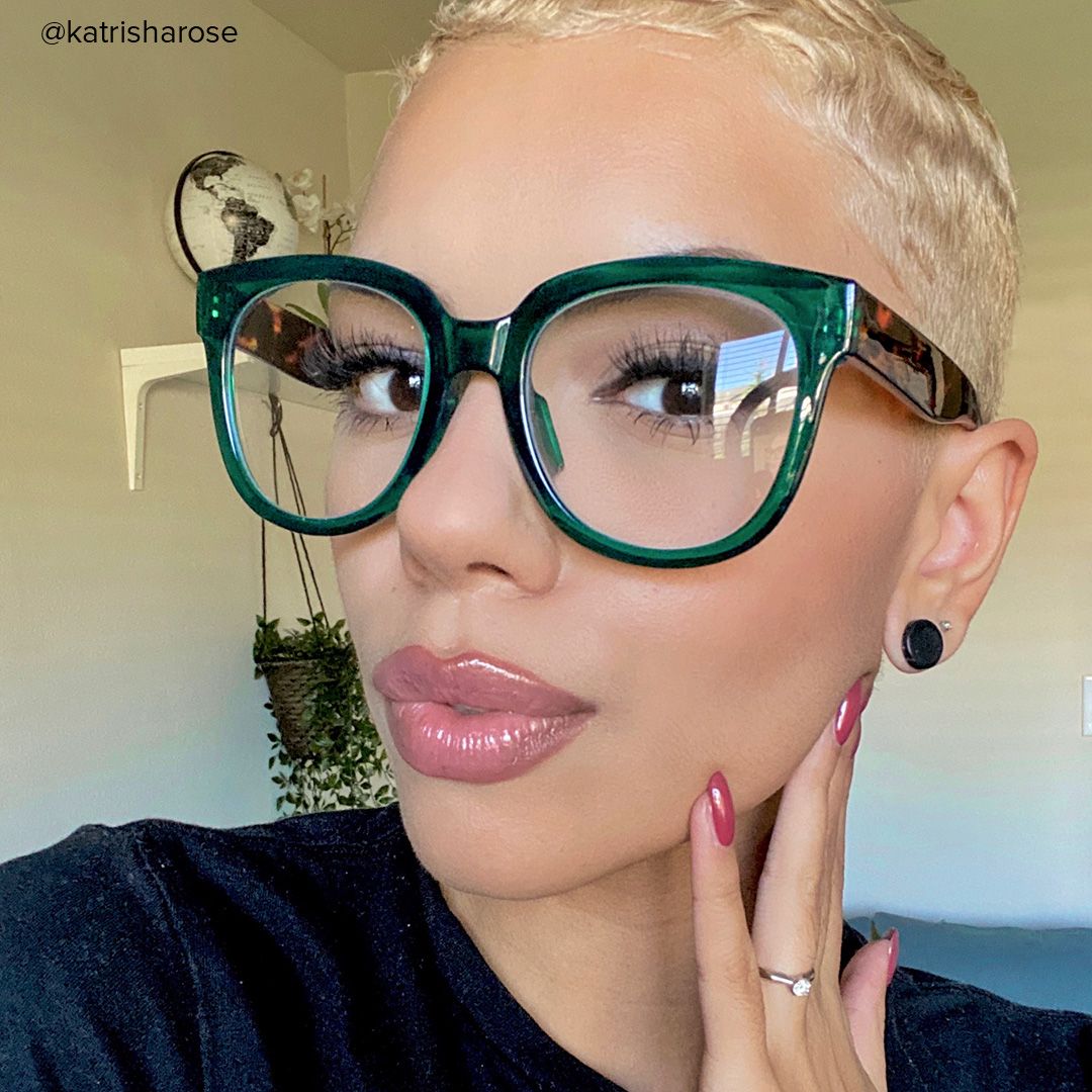 Vernetta - Square Dark/Green Eyeglasses - 7