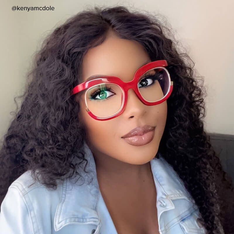 Fredia - Square Red Eyeglasses - 10