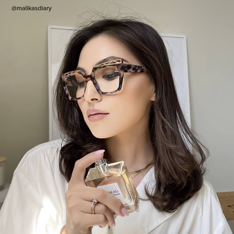 Fabianne - Square Floral Eyeglasses - 5