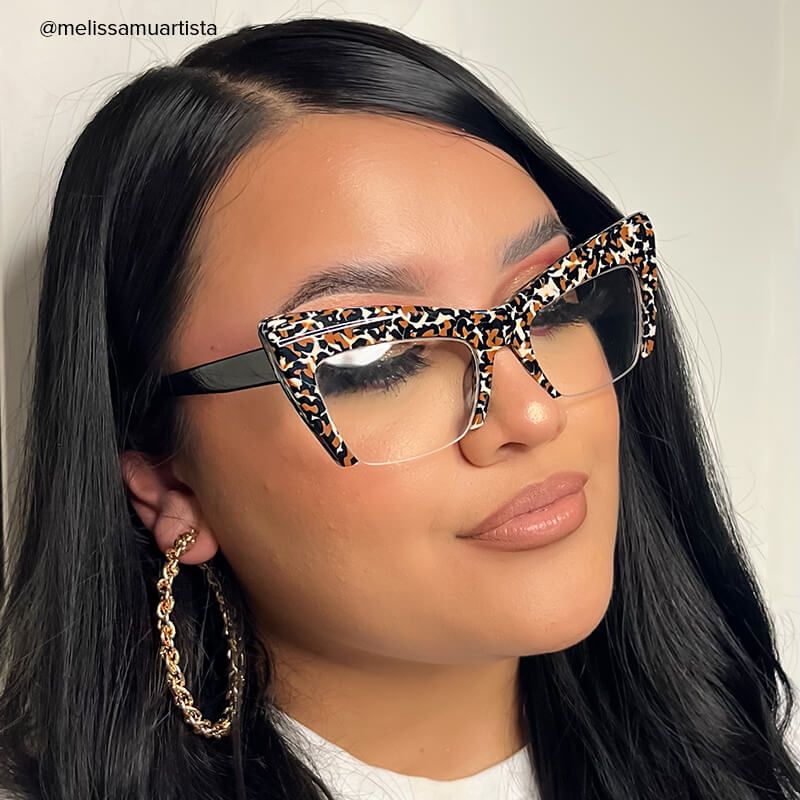 Garza - Cat Eye Leopard Eyeglasses - 13