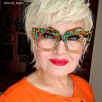 Charisse - Square Two-tone Floral Eyeglasses - 8