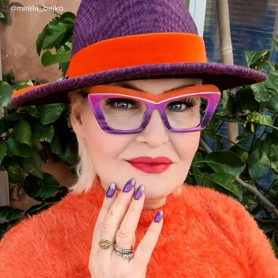 Dusica - Rectangle Orange Eyeglasses - 7