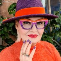 Dusica - Rectangle Orange Eyeglasses - 7