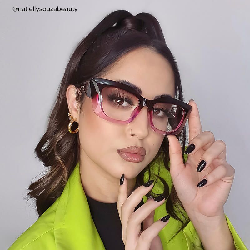 Walburga - Rectangle Purple Eyeglasses - 7