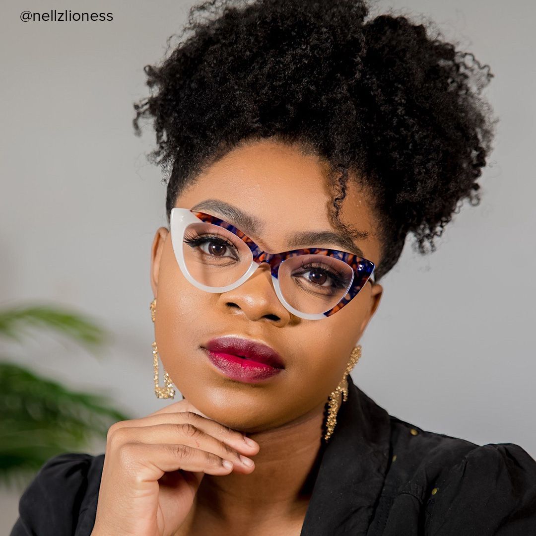 Antoinette - Cat Eye Blue/Orange Eyeglasses - 10