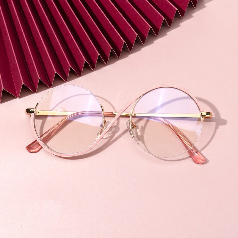 Manley - Round Pink Eyeglasses - 5