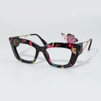 Walburga - Rectangle Floral Eyeglasses | Vooglam On Model