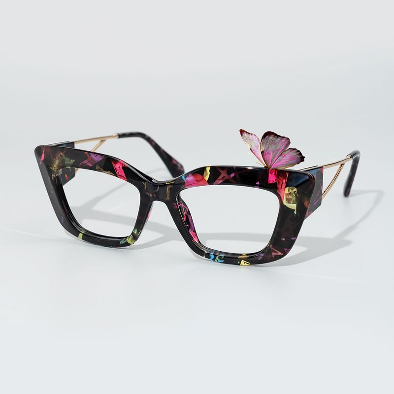Walburga - Rectangle Floral Eyeglasses Rectangle Floral Eyeglasses Walburga - Rectangle Floral Eyegl - 5