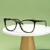 Renata - Square Floral Eyeglasses | Vooglam On Model