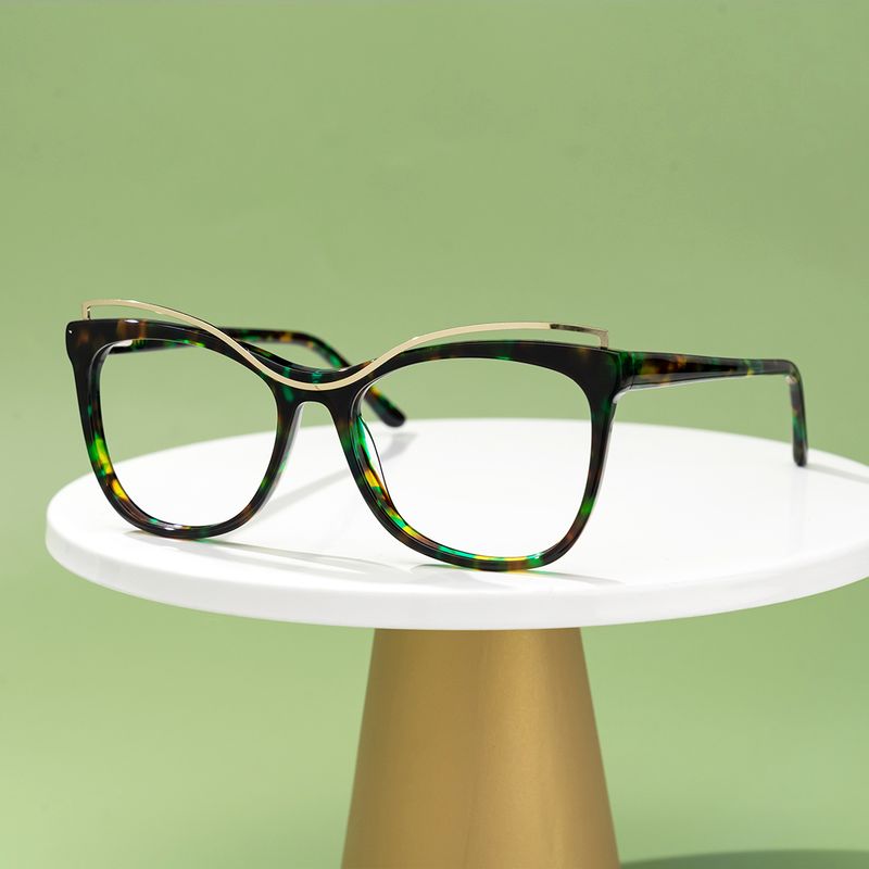 Renata - Square Floral Eyeglasses - 5