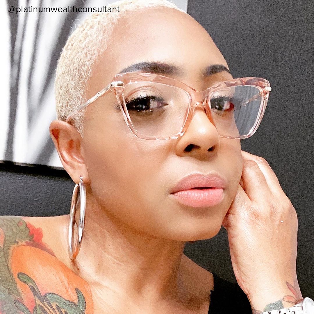 Rectangle Champagne Eyeglasses - 7