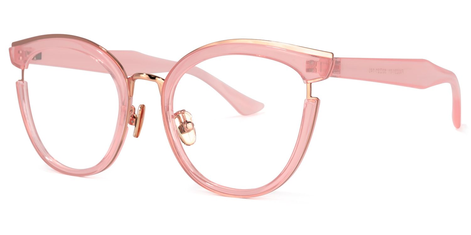 Cute Pink Cat Eye Glasses | Vooglam.com1 Front View
