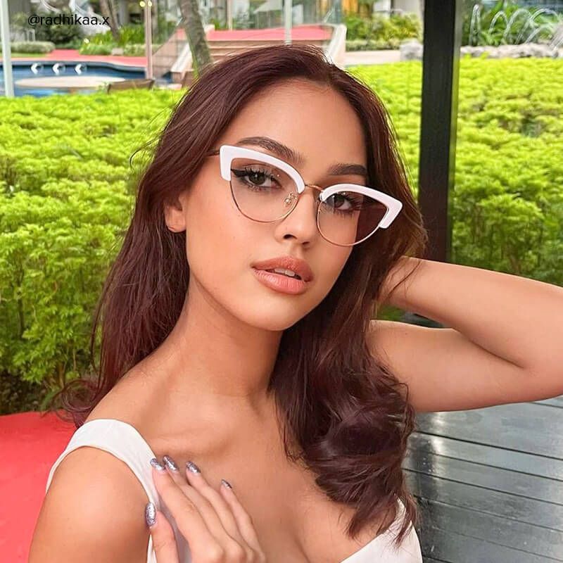 Faith - Cat Eye White Eyeglasses │ Vooglam- 7