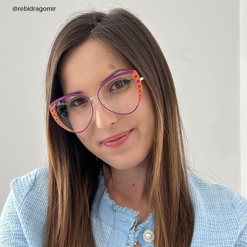 Tristan - Geometric Purple Eyeglasses - 11