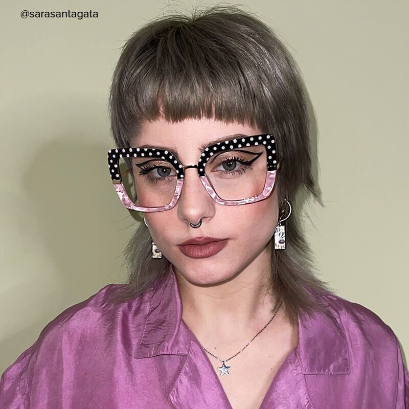 Shavan - Square Black/Pink Eyeglasses - 8