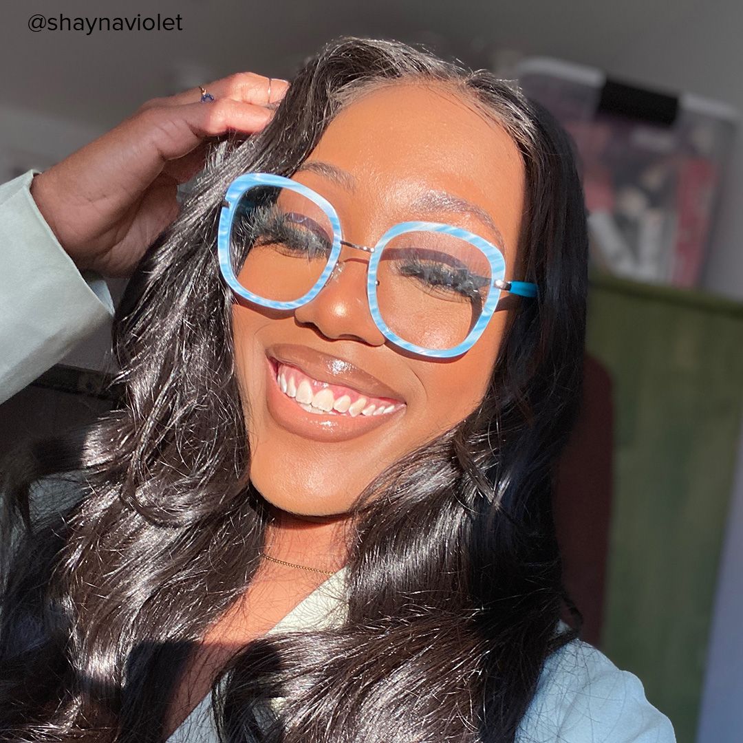 Square Light/Blue Eyeglasses - 5