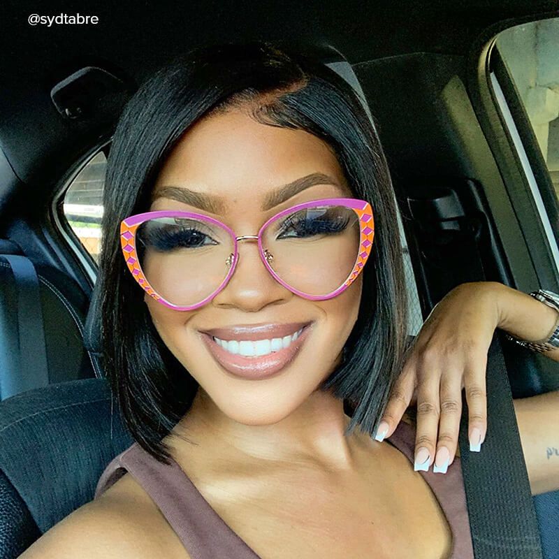 Tristan - Geometric Purple Eyeglasses - 9