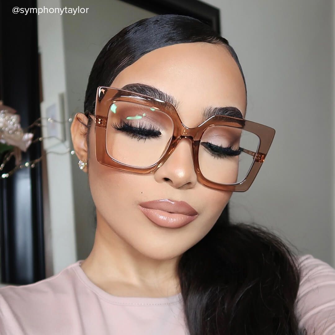 Adrienne - Square Brown Eyeglasses - 13