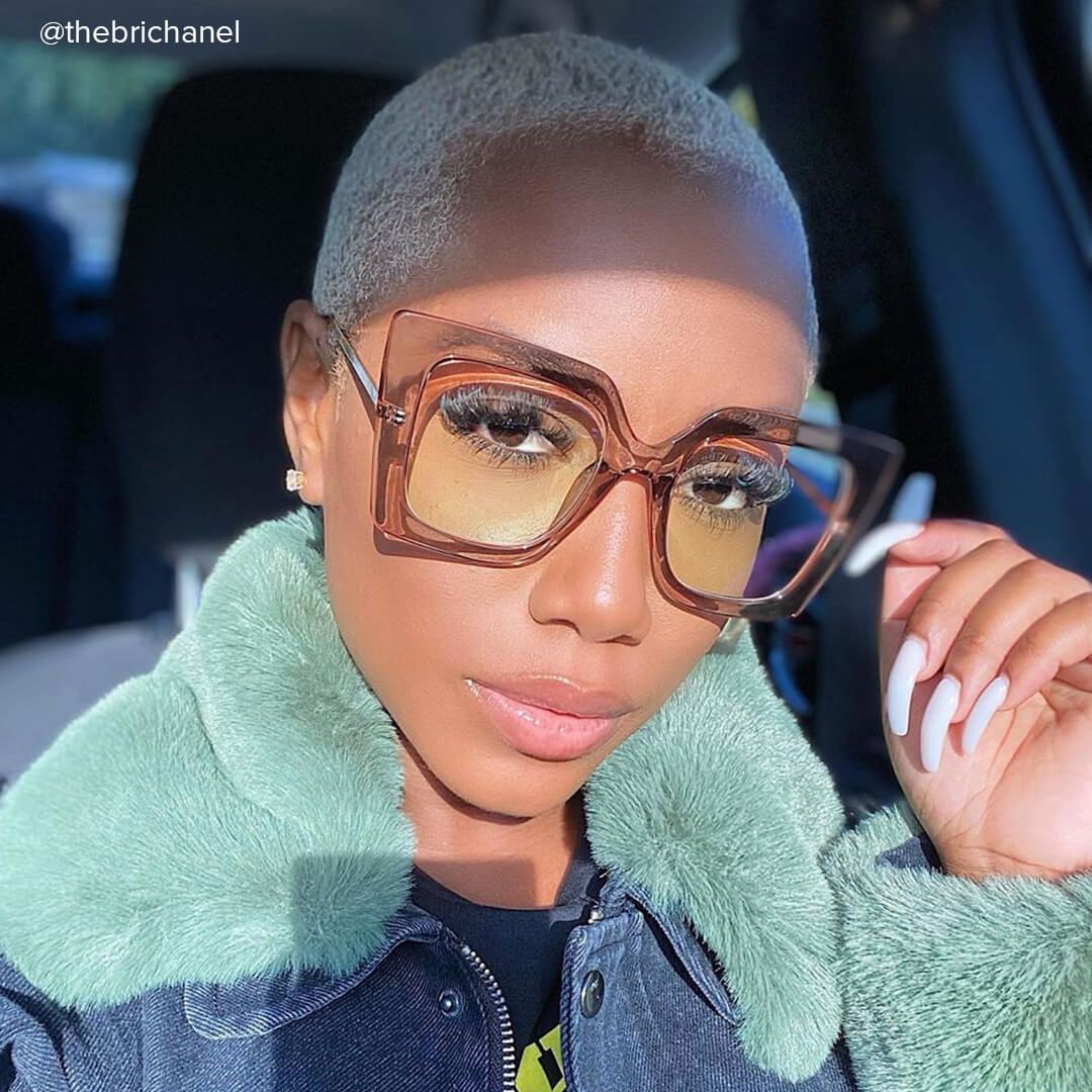 Adrienne - Square Brown Eyeglasses - 12