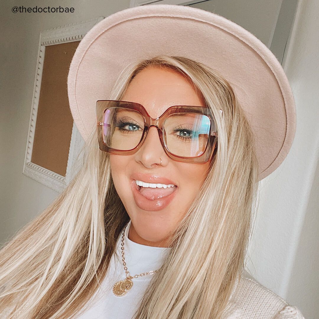 Adrienne - Square Brown Eyeglasses - 8